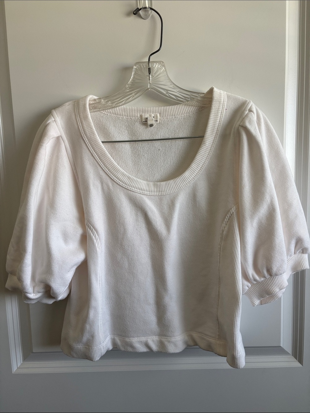 aerie White Knit Crewneck Sweater